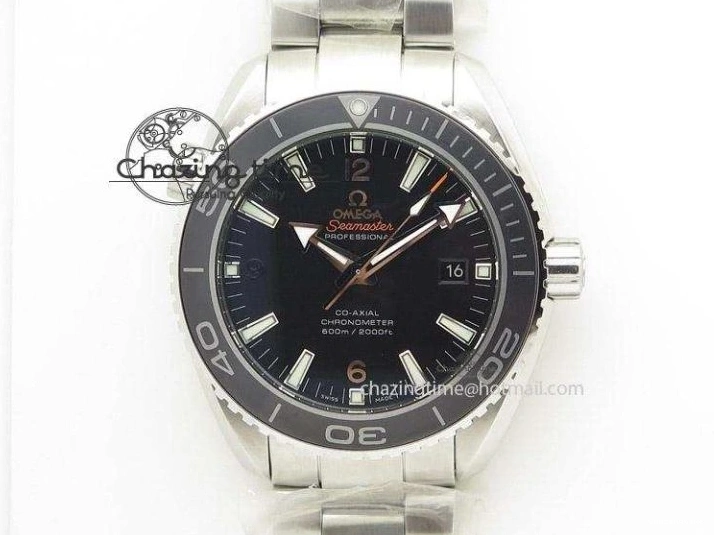 0427 Planet Ocean 45mm GMT DLC JHF Best Edition Black Dial On Rubber Strap A Durable 8194